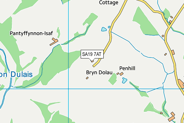 SA19 7AT map - OS VectorMap District (Ordnance Survey)