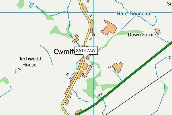 SA19 7AW map - OS VectorMap District (Ordnance Survey)