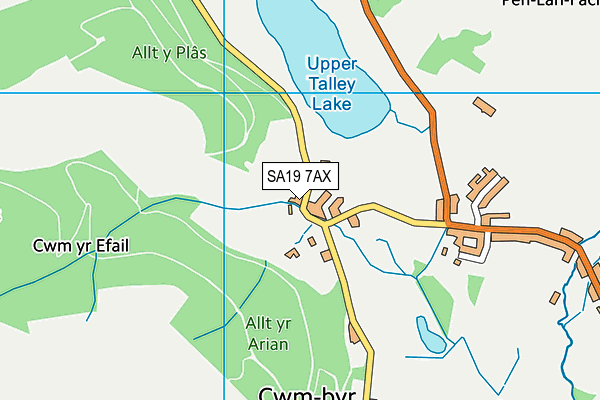 SA19 7AX map - OS VectorMap District (Ordnance Survey)