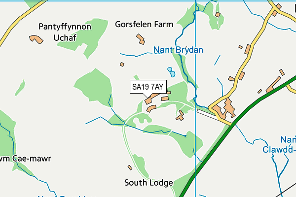 SA19 7AY map - OS VectorMap District (Ordnance Survey)