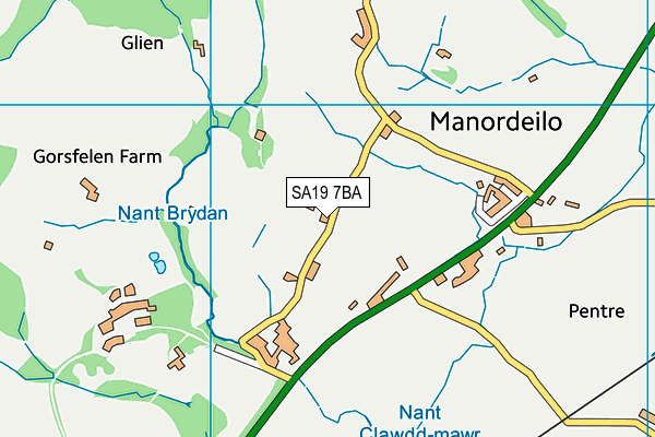 SA19 7BA map - OS VectorMap District (Ordnance Survey)