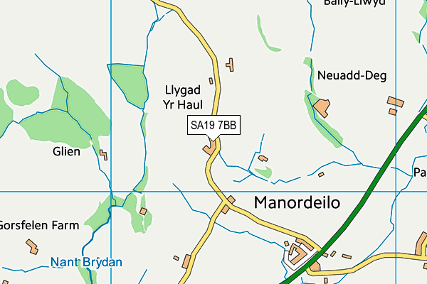 SA19 7BB map - OS VectorMap District (Ordnance Survey)