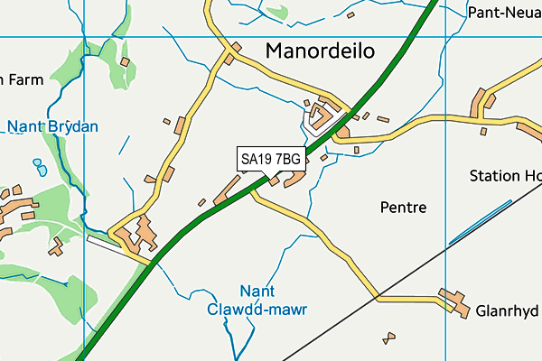 SA19 7BG map - OS VectorMap District (Ordnance Survey)