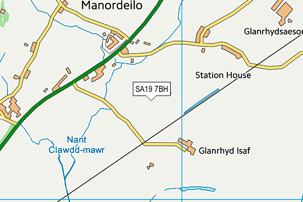 SA19 7BH map - OS VectorMap District (Ordnance Survey)