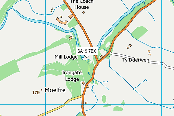 SA19 7BX map - OS VectorMap District (Ordnance Survey)