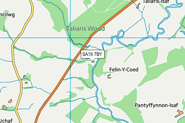 SA19 7BY map - OS VectorMap District (Ordnance Survey)