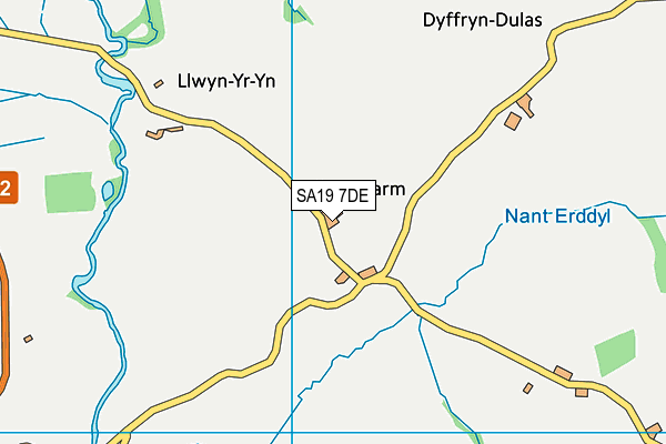 SA19 7DE map - OS VectorMap District (Ordnance Survey)