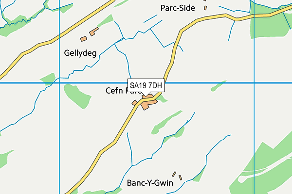 SA19 7DH map - OS VectorMap District (Ordnance Survey)