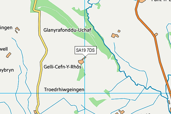 SA19 7DS map - OS VectorMap District (Ordnance Survey)