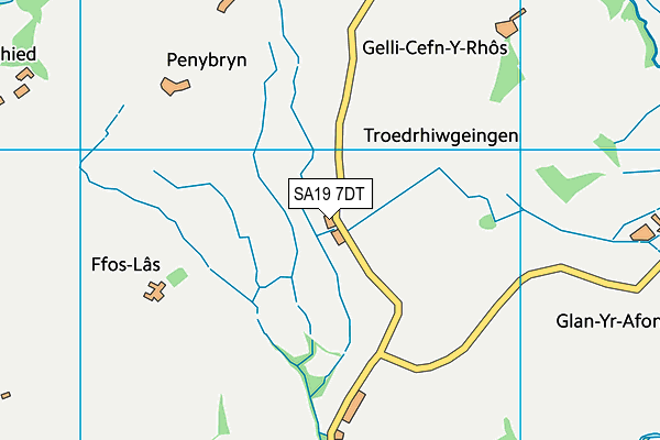 SA19 7DT map - OS VectorMap District (Ordnance Survey)