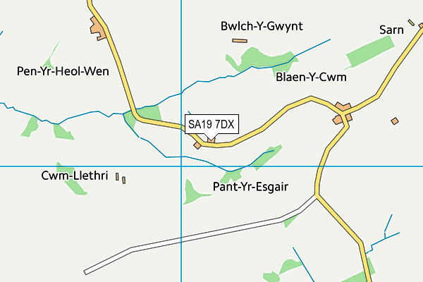 SA19 7DX map - OS VectorMap District (Ordnance Survey)