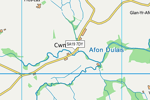 SA19 7DY map - OS VectorMap District (Ordnance Survey)