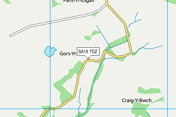 SA19 7DZ map - OS VectorMap District (Ordnance Survey)