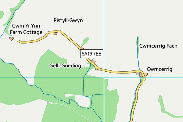 SA19 7EE map - OS VectorMap District (Ordnance Survey)