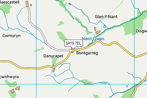 SA19 7EL map - OS VectorMap District (Ordnance Survey)