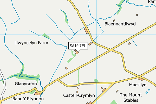 SA19 7EU map - OS VectorMap District (Ordnance Survey)