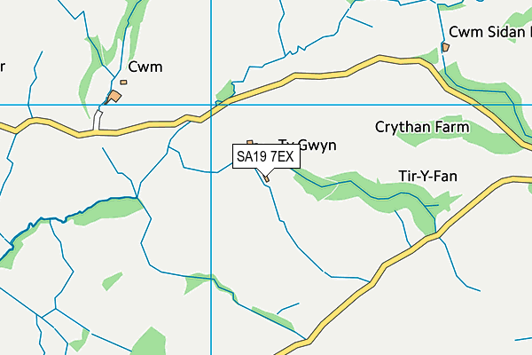 SA19 7EX map - OS VectorMap District (Ordnance Survey)