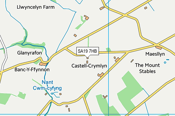 SA19 7HB map - OS VectorMap District (Ordnance Survey)