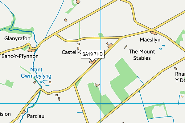 SA19 7HD map - OS VectorMap District (Ordnance Survey)