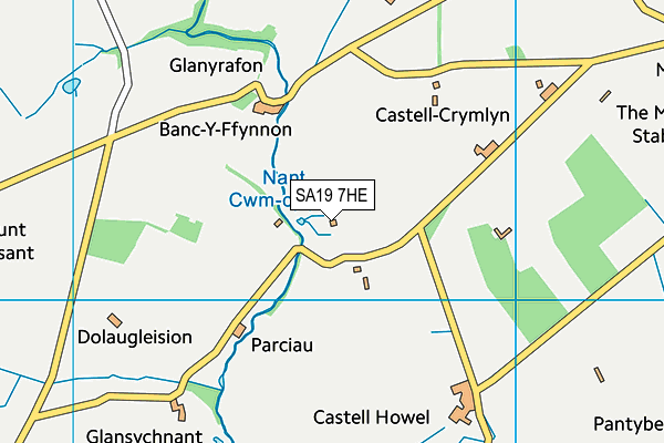 SA19 7HE map - OS VectorMap District (Ordnance Survey)