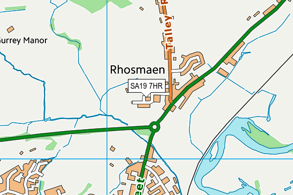 SA19 7HR map - OS VectorMap District (Ordnance Survey)