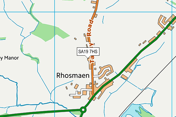 SA19 7HS map - OS VectorMap District (Ordnance Survey)