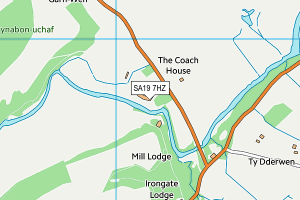 SA19 7HZ map - OS VectorMap District (Ordnance Survey)