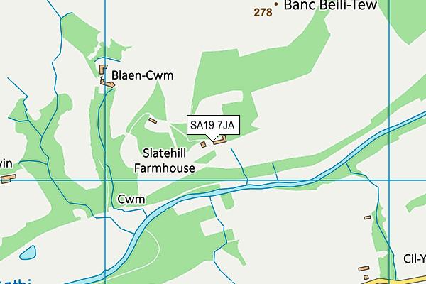 SA19 7JA map - OS VectorMap District (Ordnance Survey)