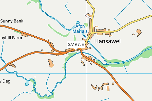 SA19 7JE map - OS VectorMap District (Ordnance Survey)