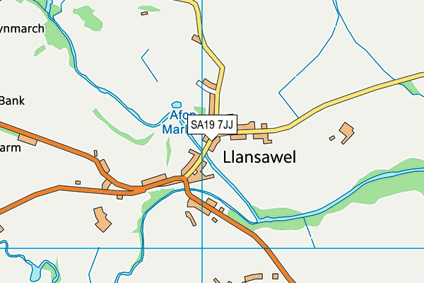 SA19 7JJ map - OS VectorMap District (Ordnance Survey)