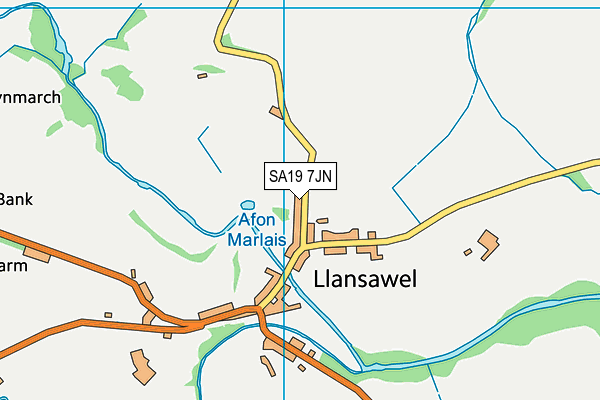 SA19 7JN map - OS VectorMap District (Ordnance Survey)