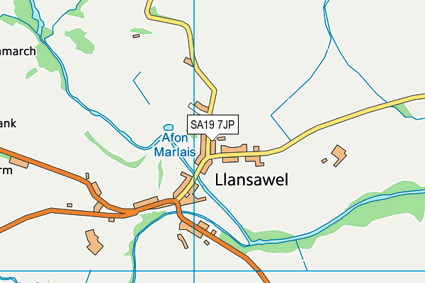 SA19 7JP map - OS VectorMap District (Ordnance Survey)