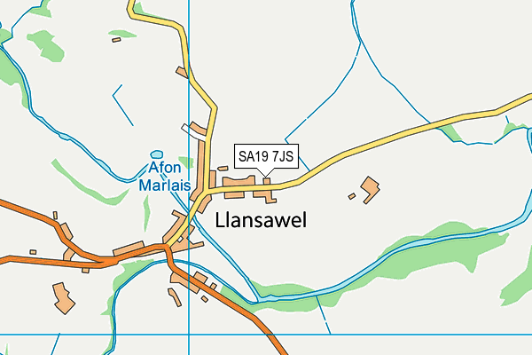 SA19 7JS map - OS VectorMap District (Ordnance Survey)