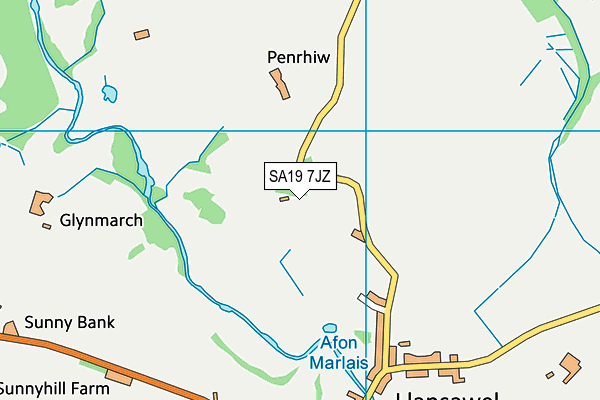 SA19 7JZ map - OS VectorMap District (Ordnance Survey)