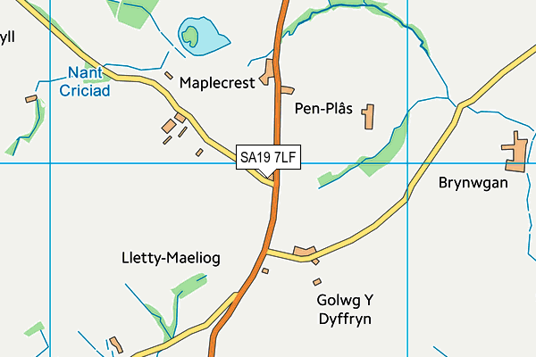 SA19 7LF map - OS VectorMap District (Ordnance Survey)