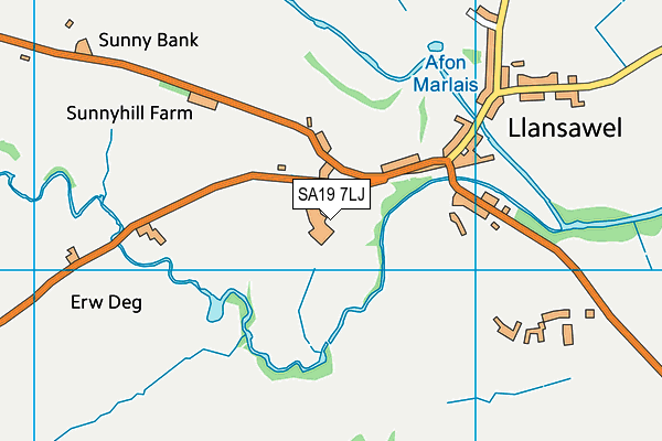 SA19 7LJ map - OS VectorMap District (Ordnance Survey)