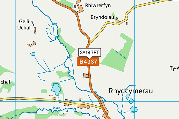 SA19 7PT map - OS VectorMap District (Ordnance Survey)