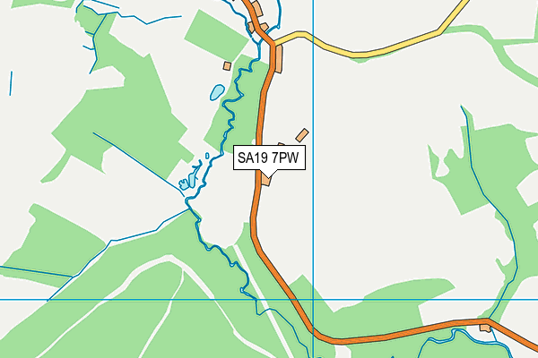 SA19 7PW map - OS VectorMap District (Ordnance Survey)