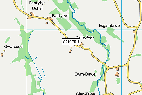 SA19 7RU map - OS VectorMap District (Ordnance Survey)