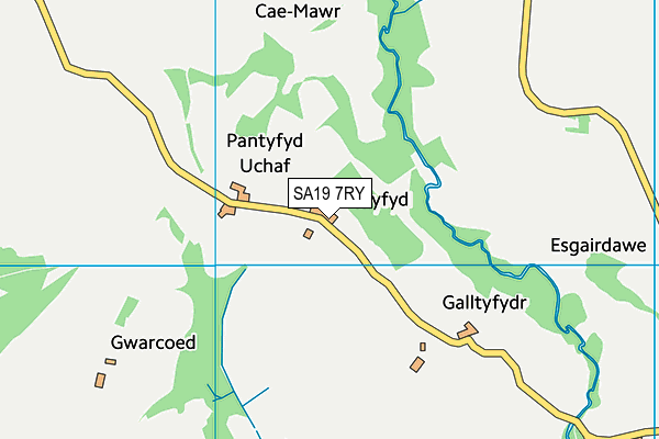 SA19 7RY map - OS VectorMap District (Ordnance Survey)