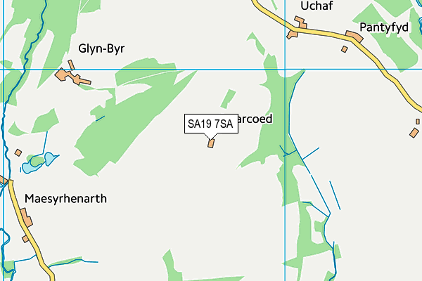 SA19 7SA map - OS VectorMap District (Ordnance Survey)