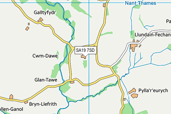 SA19 7SD map - OS VectorMap District (Ordnance Survey)