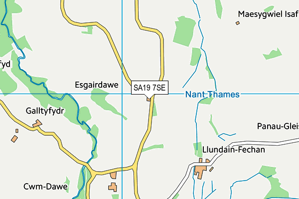 SA19 7SE map - OS VectorMap District (Ordnance Survey)