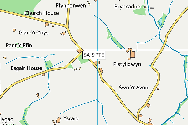 SA19 7TE map - OS VectorMap District (Ordnance Survey)