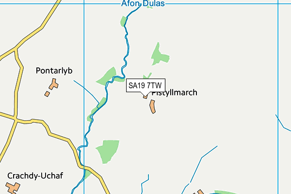 SA19 7TW map - OS VectorMap District (Ordnance Survey)