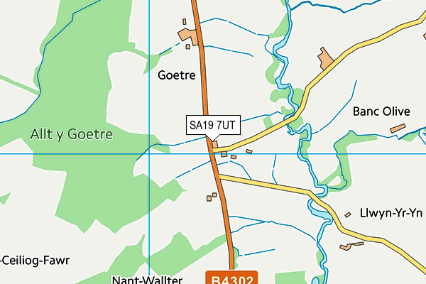 SA19 7UT map - OS VectorMap District (Ordnance Survey)