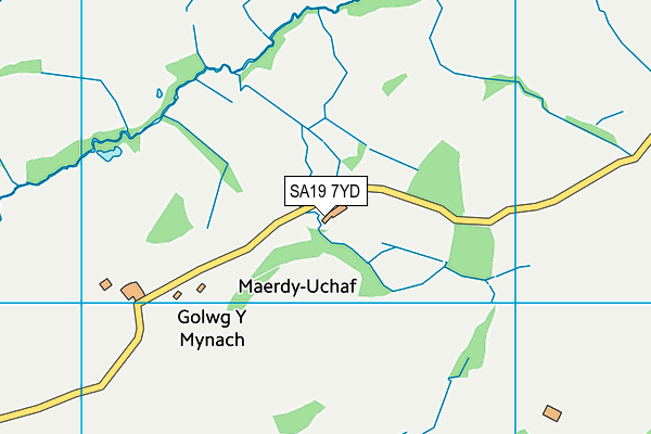 SA19 7YD map - OS VectorMap District (Ordnance Survey)