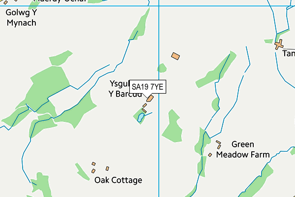 SA19 7YE map - OS VectorMap District (Ordnance Survey)