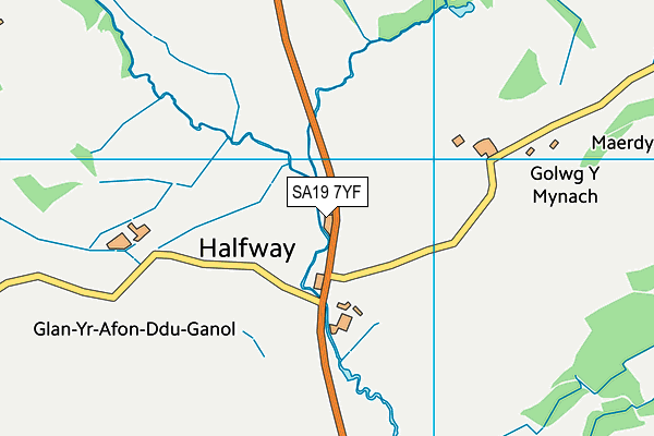 SA19 7YF map - OS VectorMap District (Ordnance Survey)