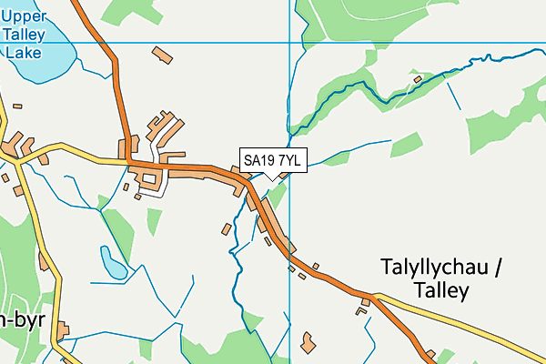 SA19 7YL map - OS VectorMap District (Ordnance Survey)